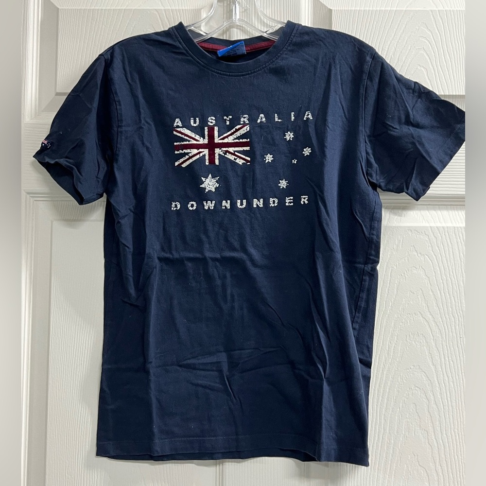 Around Australia Australia Down Under Blue T-Shirt - Size 14 - VGUC